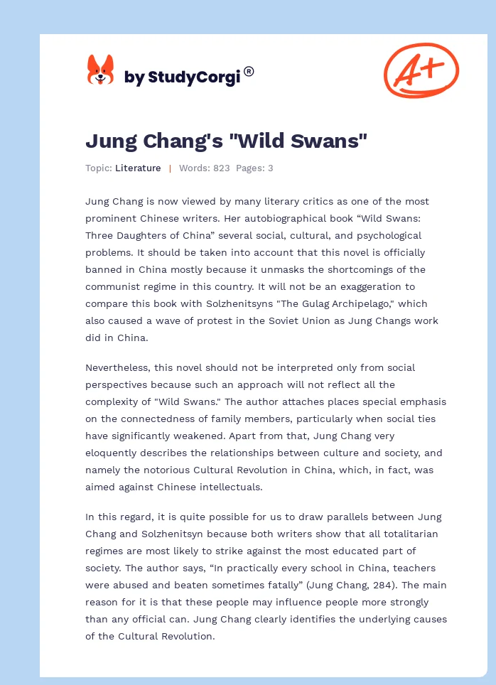 Jung Chang's "Wild Swans". Page 1