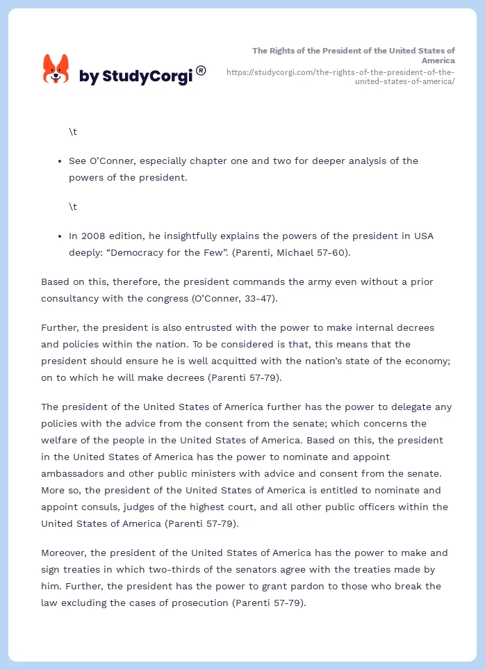 The Rights of the President of the United States of America. Page 2