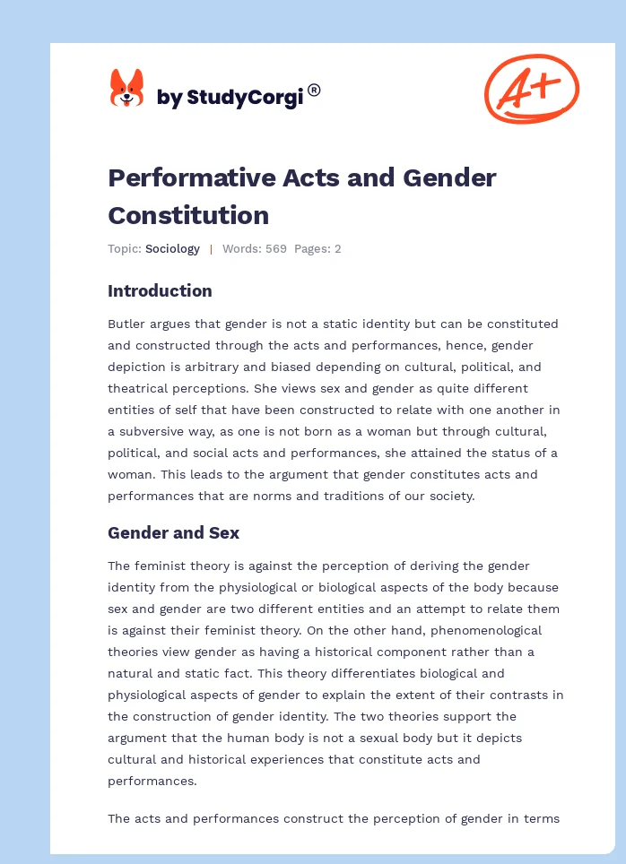 Performative Acts and Gender Constitution. Page 1
