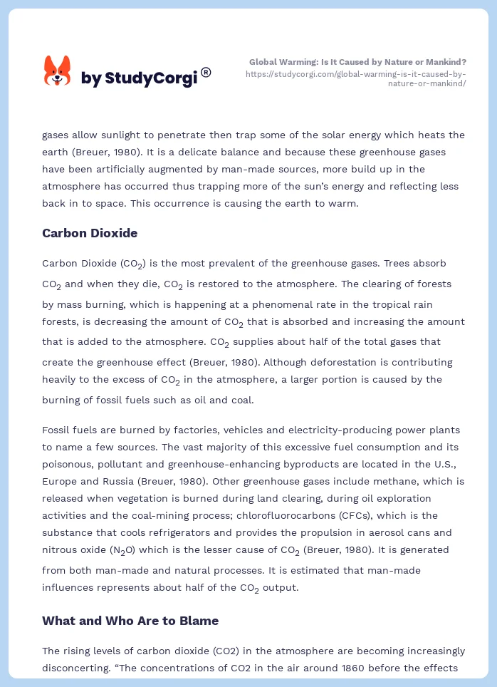 Global Warming: Is It Caused by Nature or Mankind?. Page 2