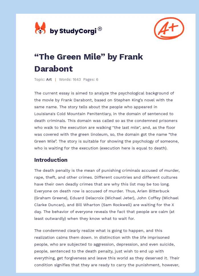 “The Green Mile” by Frank Darabont. Page 1