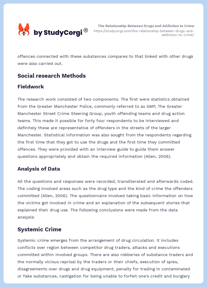 The Relationship Between Drugs and Addiction to Crime. Page 2