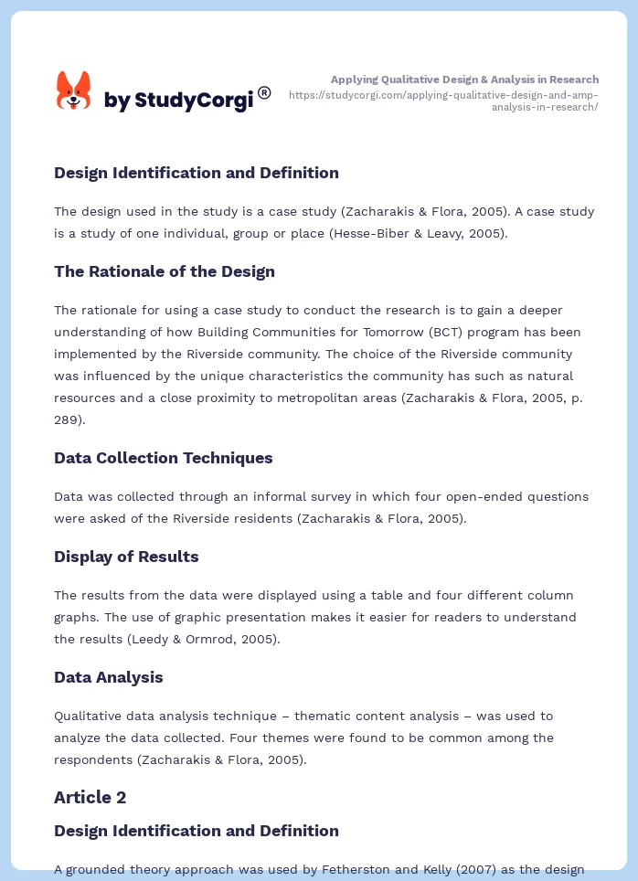 Applying Qualitative Design & Analysis in Research. Page 2