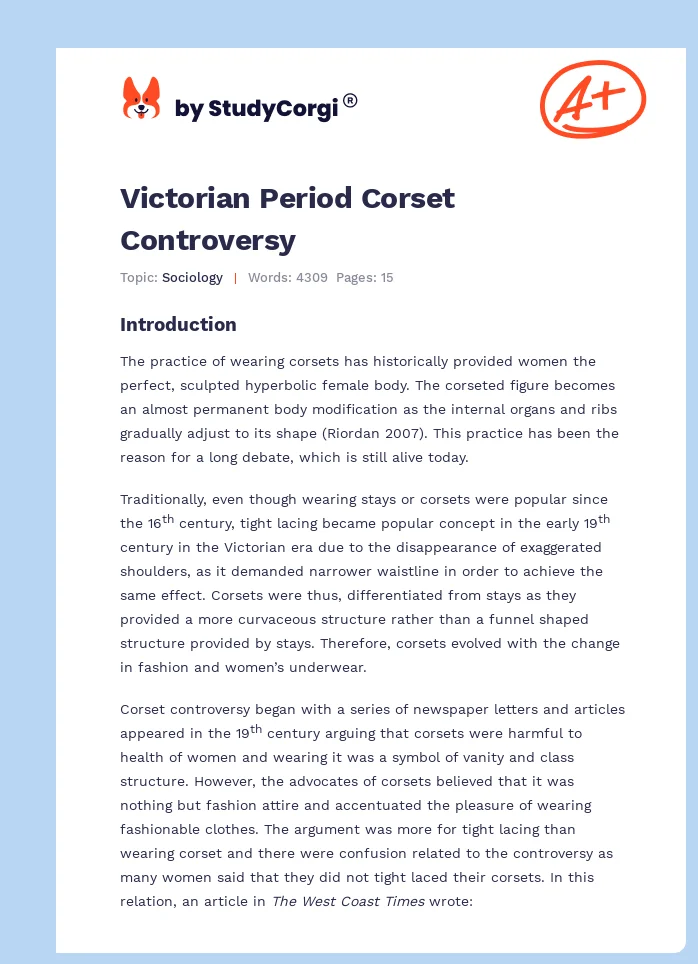 Victorian Period Corset Controversy. Page 1