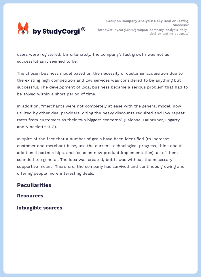 Groupon Company Analysis: Daily Deal or Lasting Success?. Page 2
