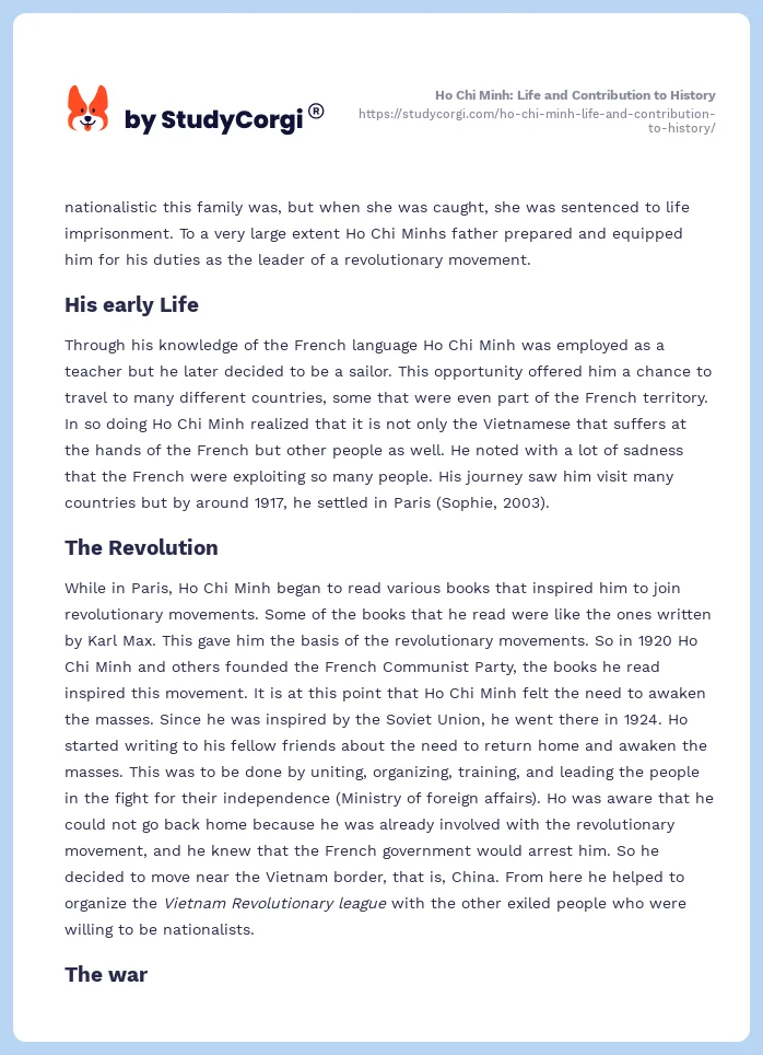 Ho Chi Minh: Life and Contribution to History. Page 2