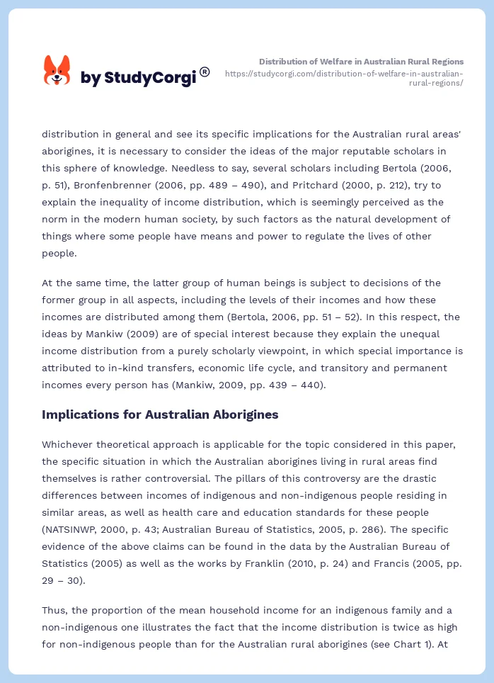 Distribution of Welfare in Australian Rural Regions. Page 2