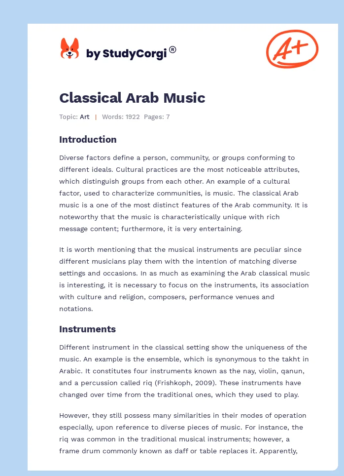 Classical Arab Music. Page 1