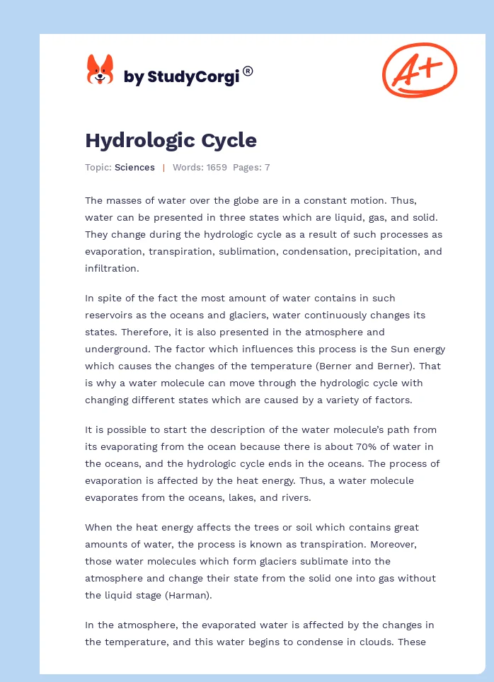 Hydrologic Cycle. Page 1