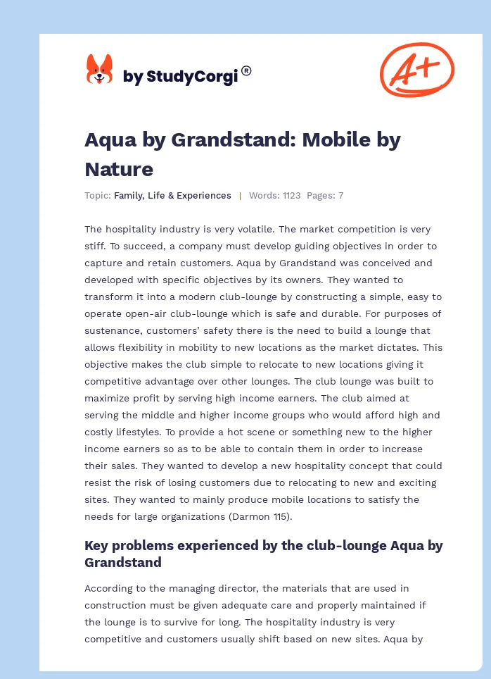 Aqua by Grandstand: Mobile by Nature. Page 1