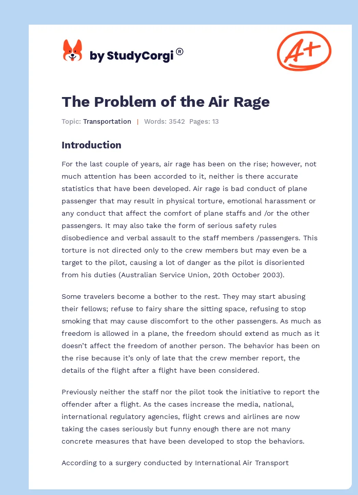 The Problem of the Air Rage. Page 1