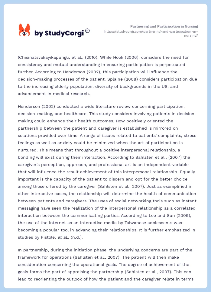 Partnering and Participation in Nursing. Page 2