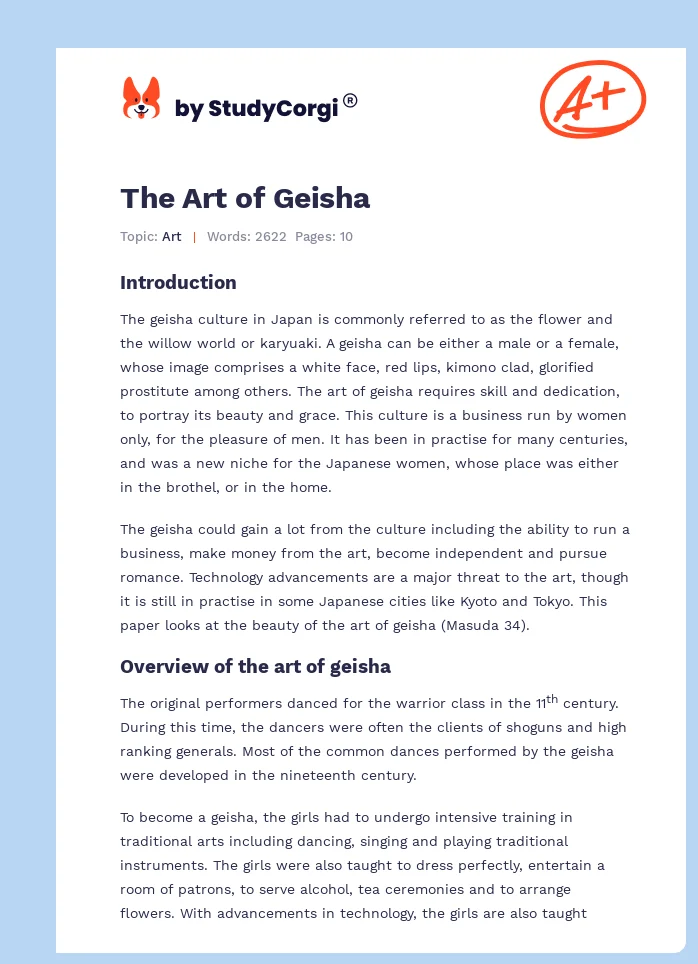 The Art of Geisha. Page 1