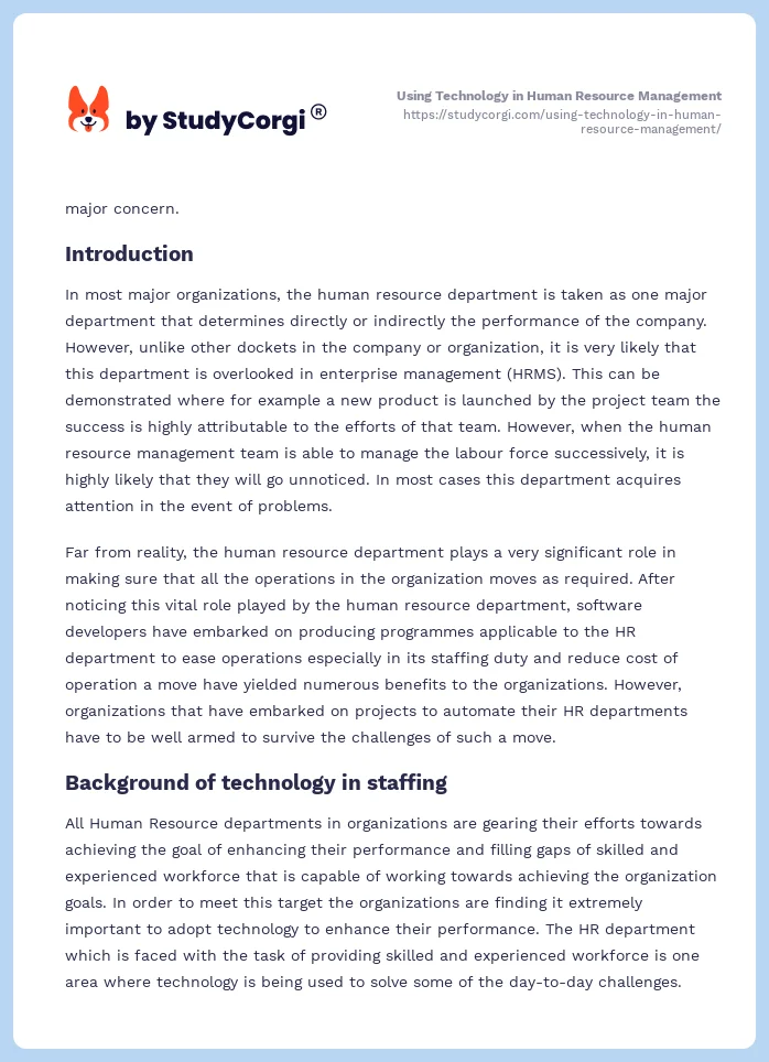 Using Technology in Human Resource Management. Page 2