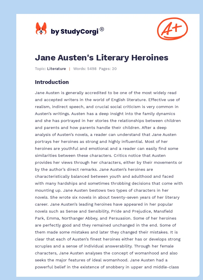 Jane Austen's Literary Heroines. Page 1
