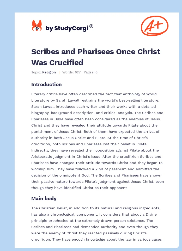 Scribes and Pharisees Once Christ Was Crucified. Page 1
