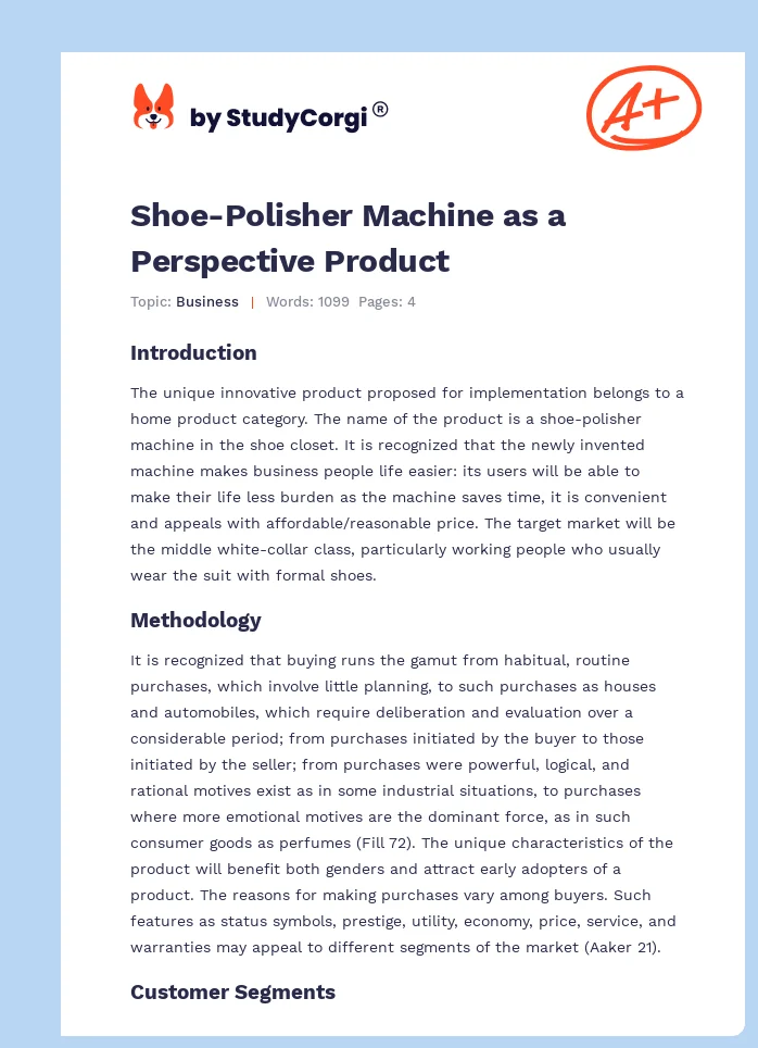 Shoe-Polisher Machine as a Perspective Product. Page 1