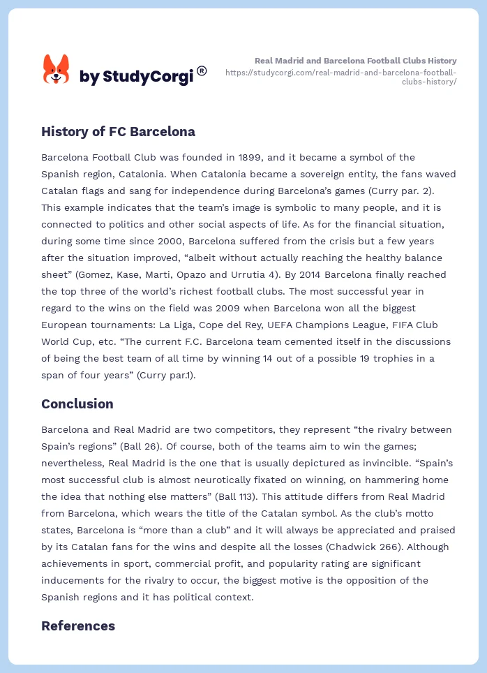 Real Madrid and Barcelona Football Clubs History. Page 2