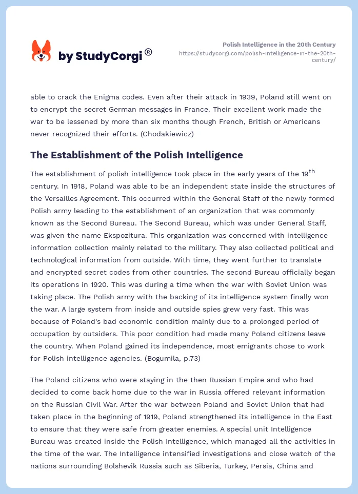 Polish Intelligence in the 20th Century. Page 2