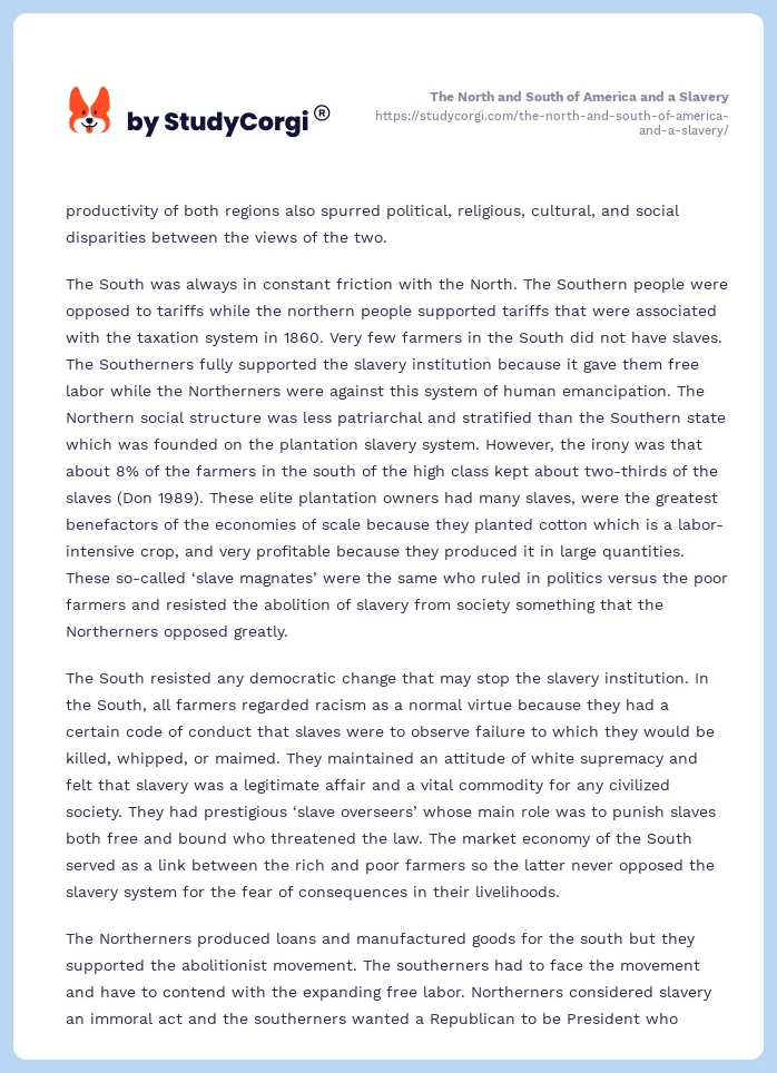 The North and South of America and a Slavery. Page 2