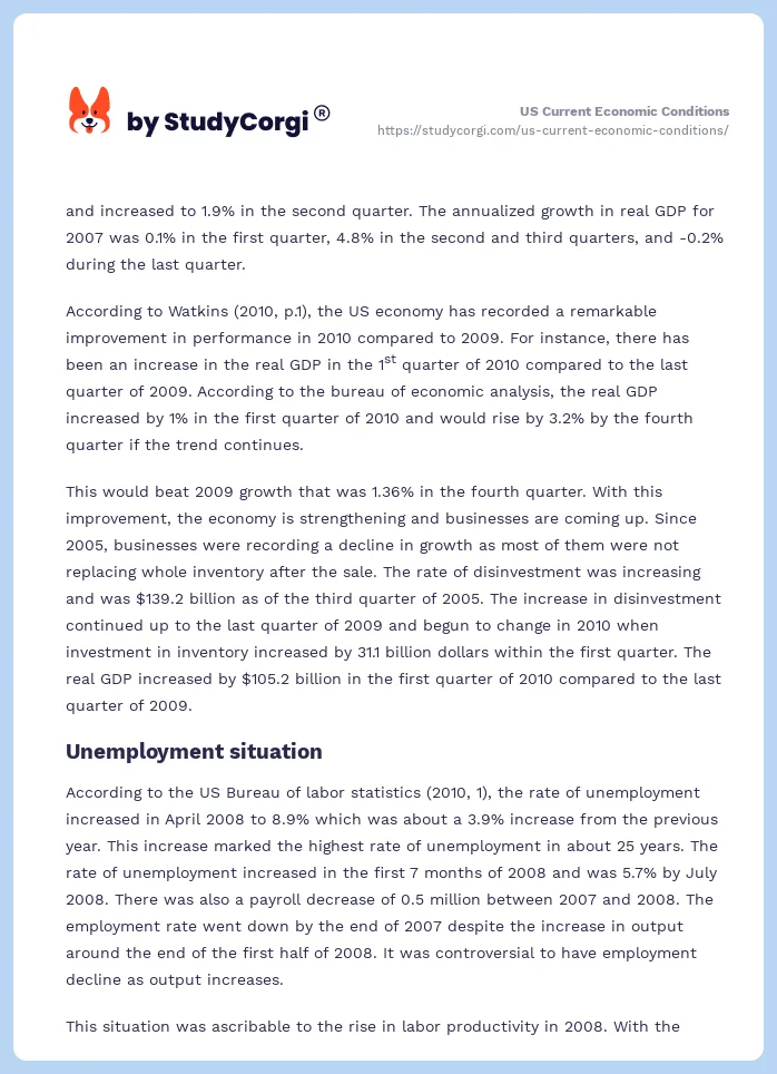US Current Economic Conditions. Page 2