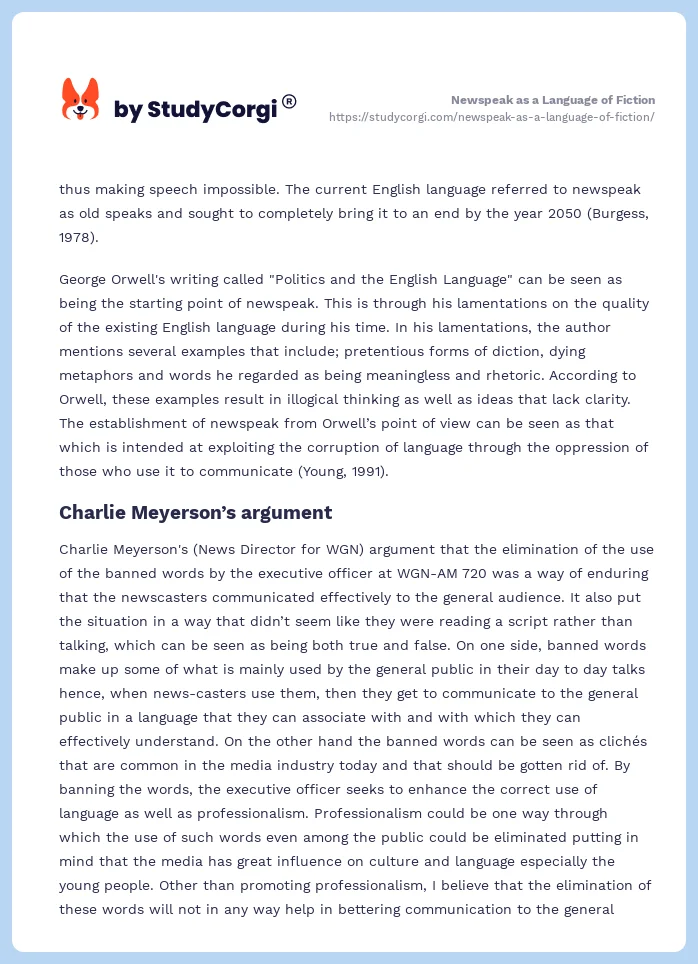 Newspeak as a Language of Fiction. Page 2