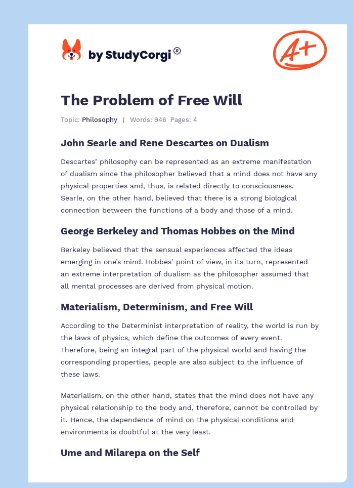 The Problem of Free Will. Page 1