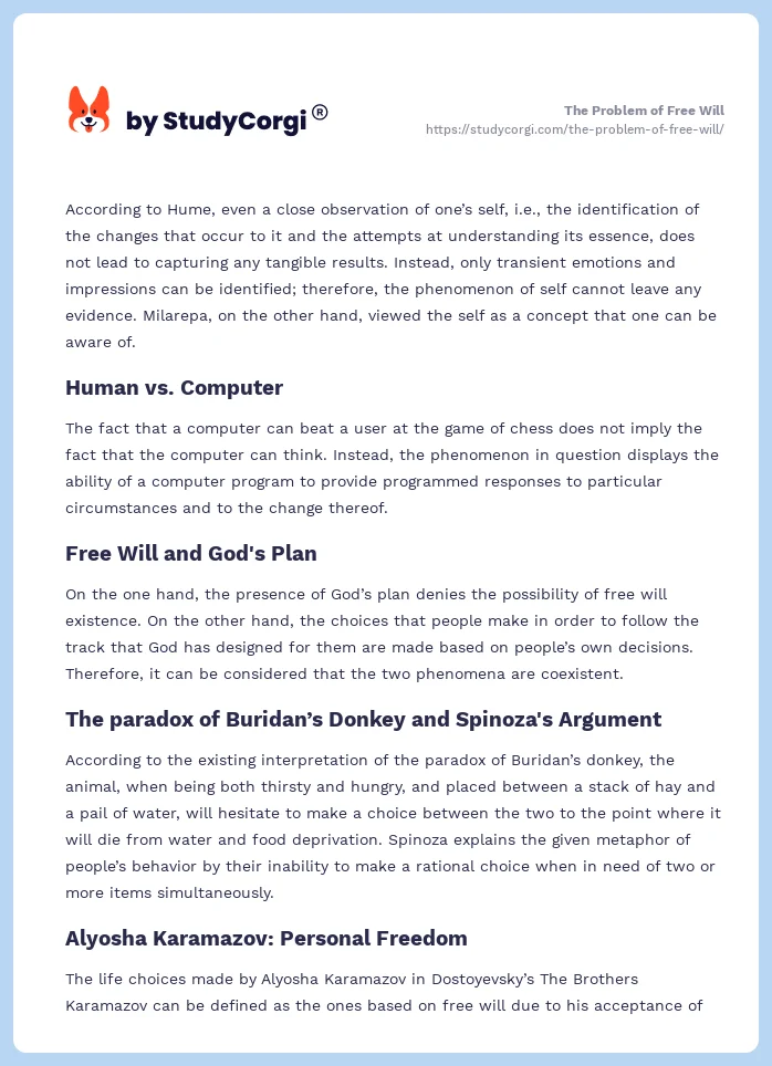 The Problem of Free Will. Page 2