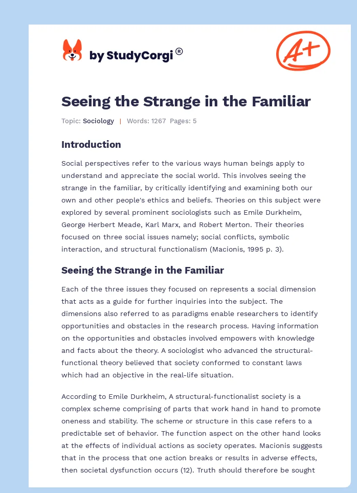 Seeing the Strange in the Familiar. Page 1