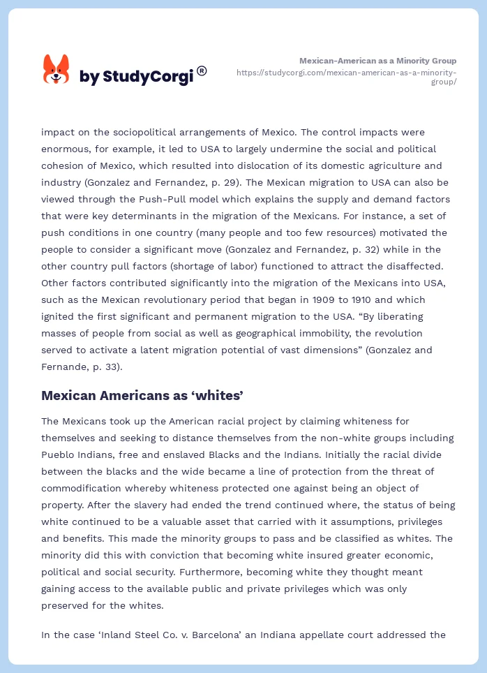 Mexican-American as a Minority Group. Page 2