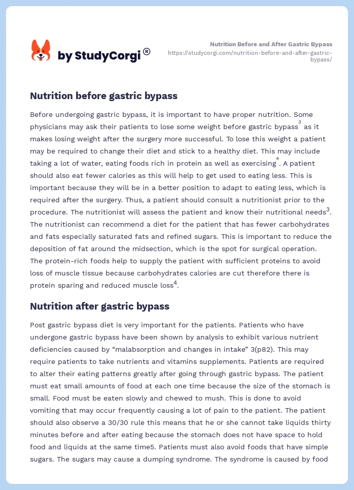 Nutrition Before and After Gastric Bypass. Page 2