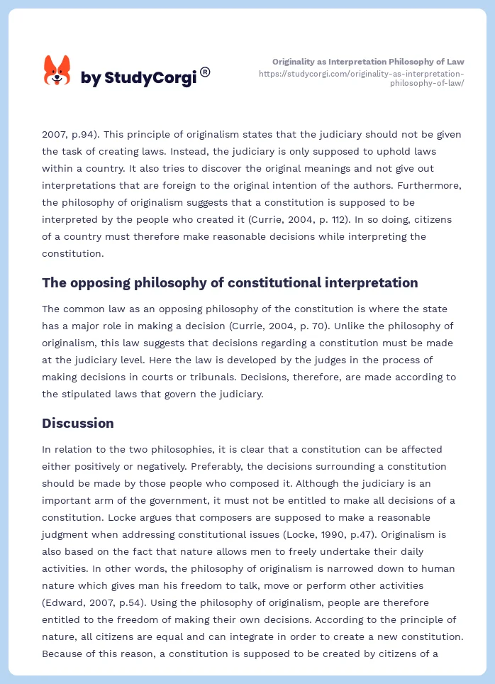 Originality as Interpretation Philosophy of Law. Page 2
