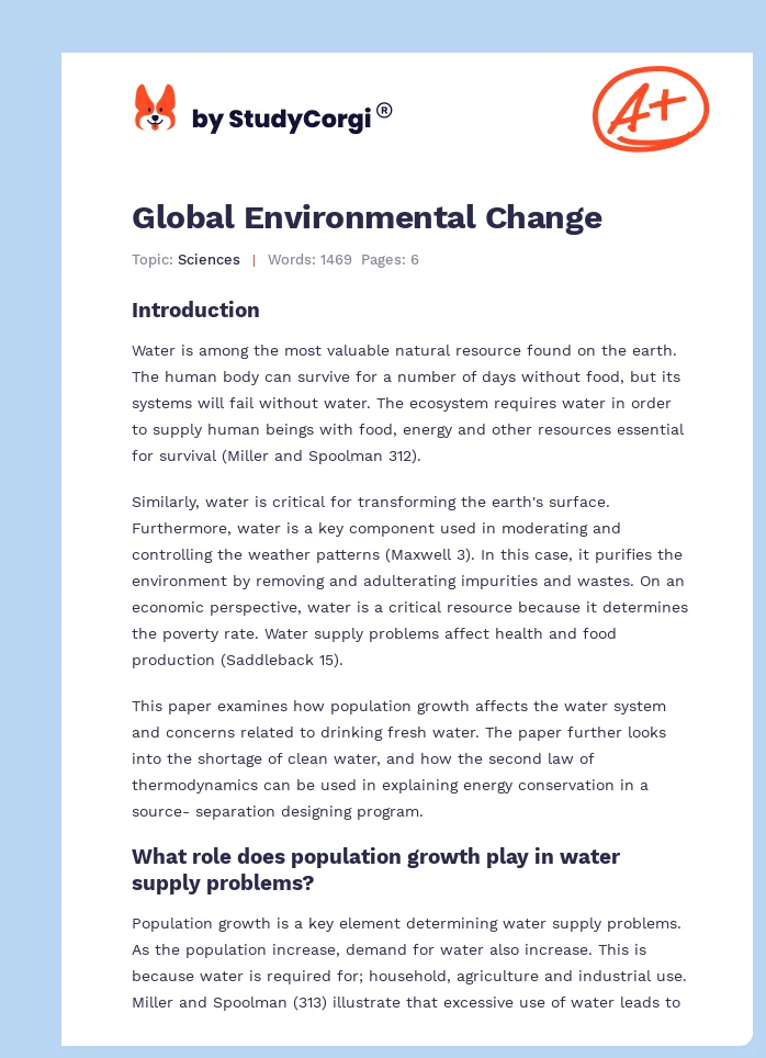 Global Environmental Change. Page 1