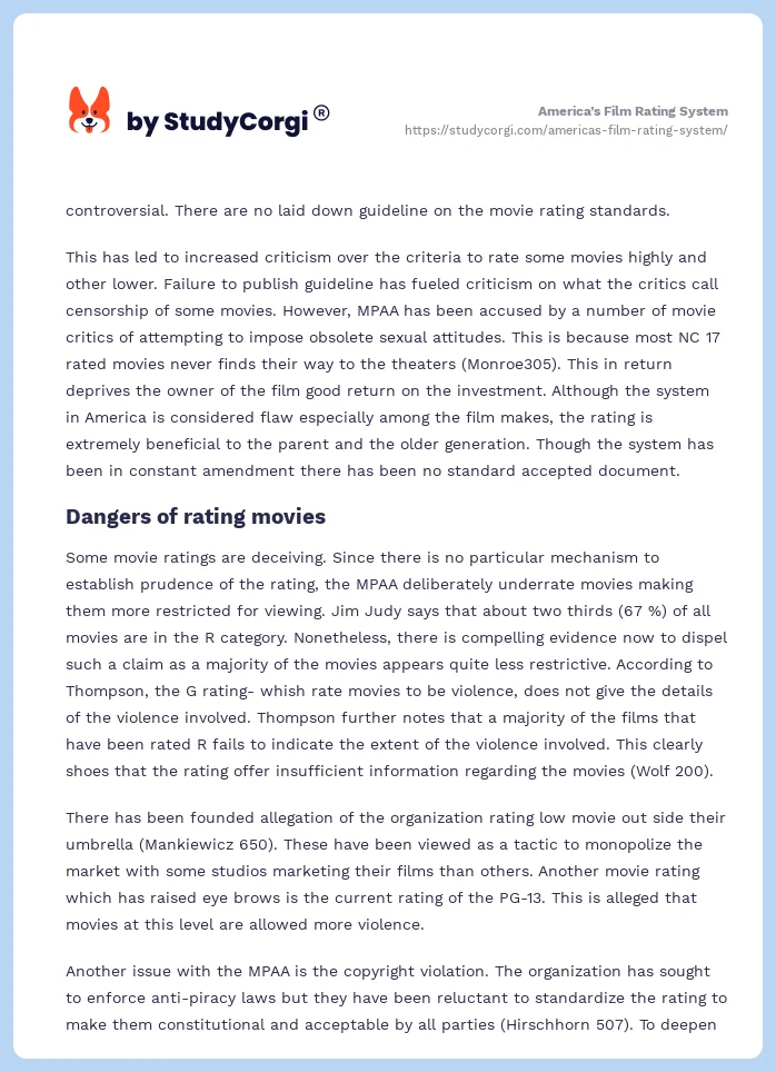 America’s Film Rating System. Page 2