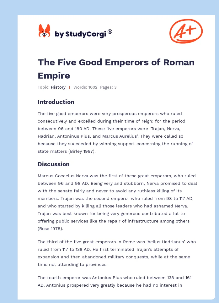 The Five Good Emperors of Roman Empire. Page 1