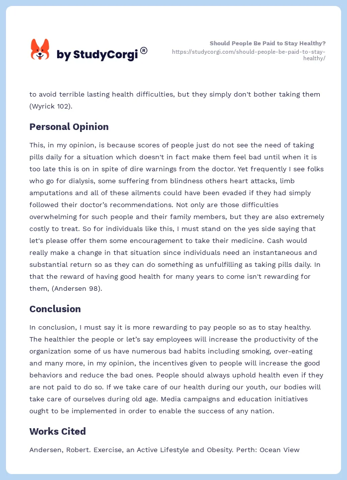 Should People Be Paid to Stay Healthy?. Page 2