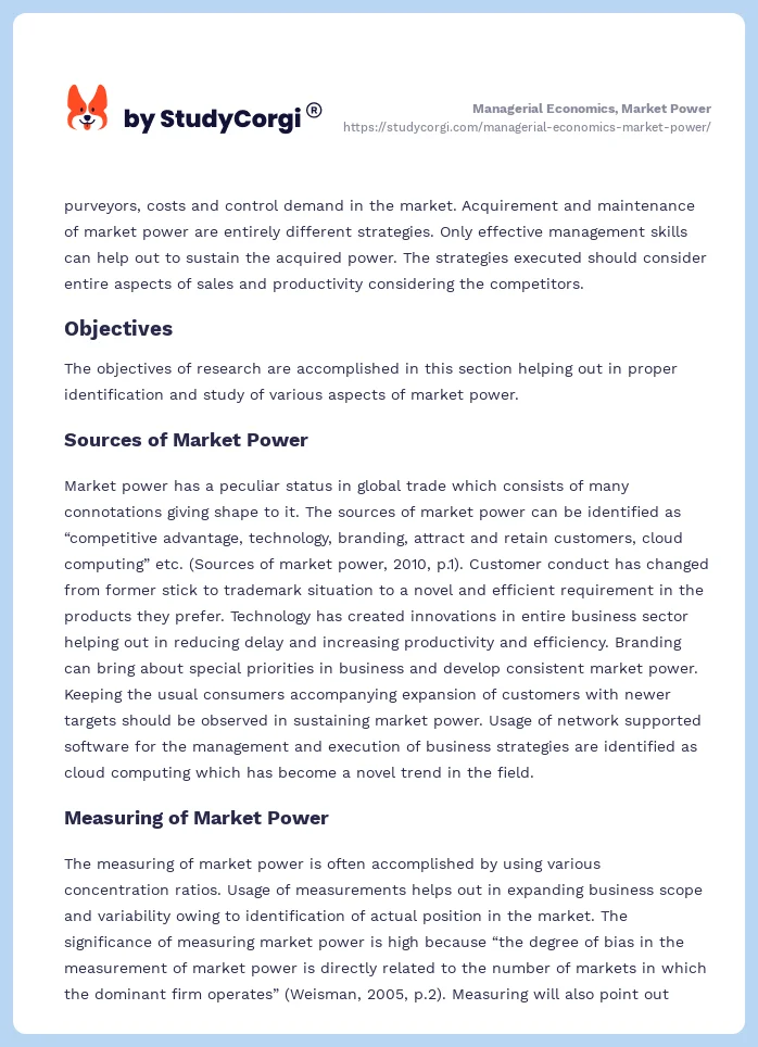 Managerial Economics, Market Power. Page 2