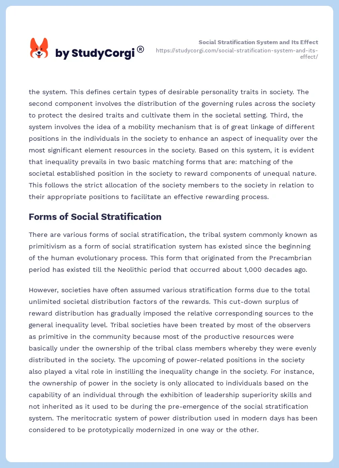Social Stratification System and Its Effect. Page 2