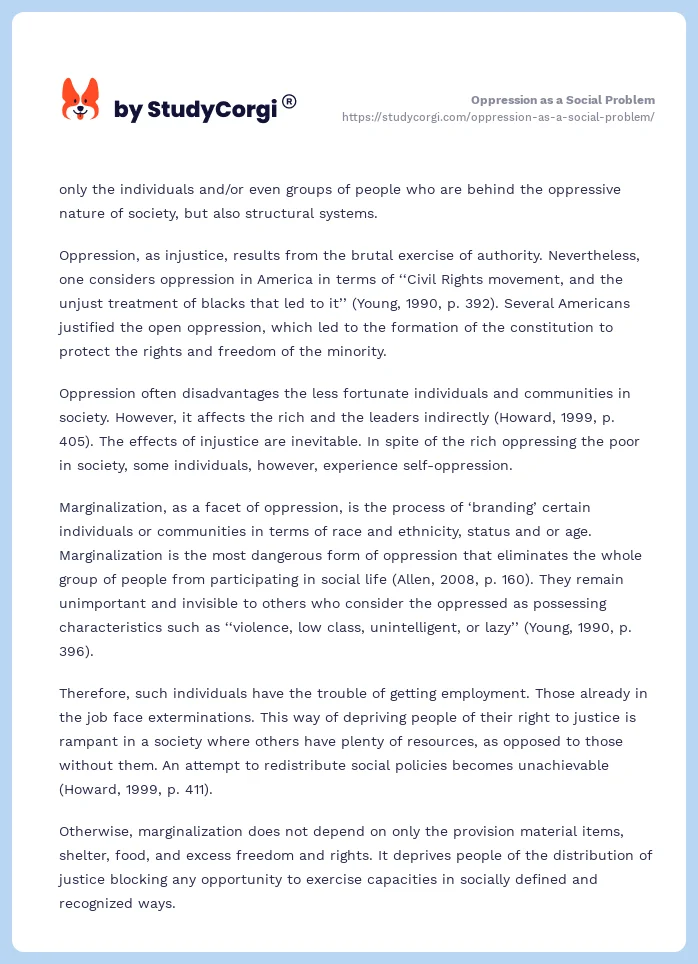 Oppression as a Social Problem. Page 2