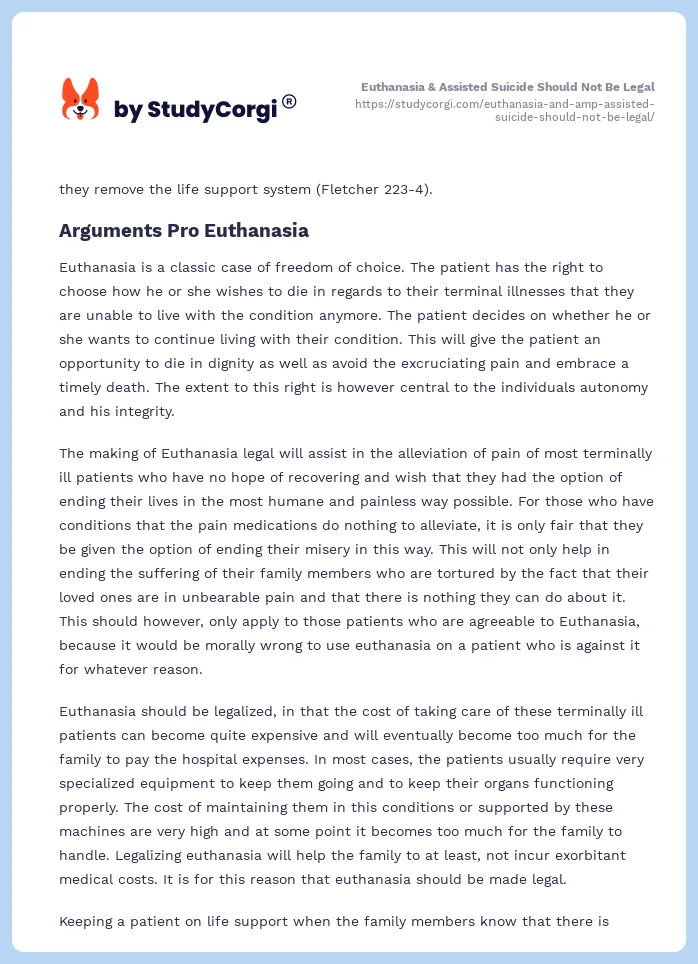 Euthanasia & Assisted Suicide Should Not Be Legal. Page 2
