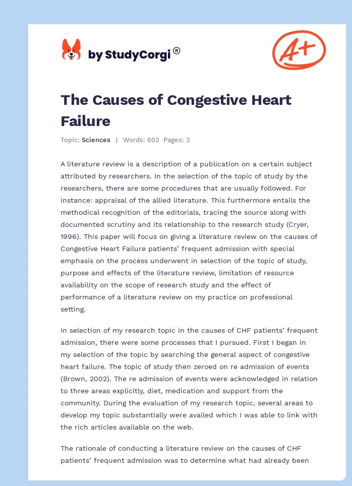 The Causes of Congestive Heart Failure. Page 1