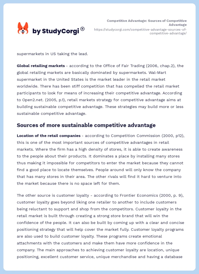 Competitive Advantage: Sources of Competitive Advantage. Page 2