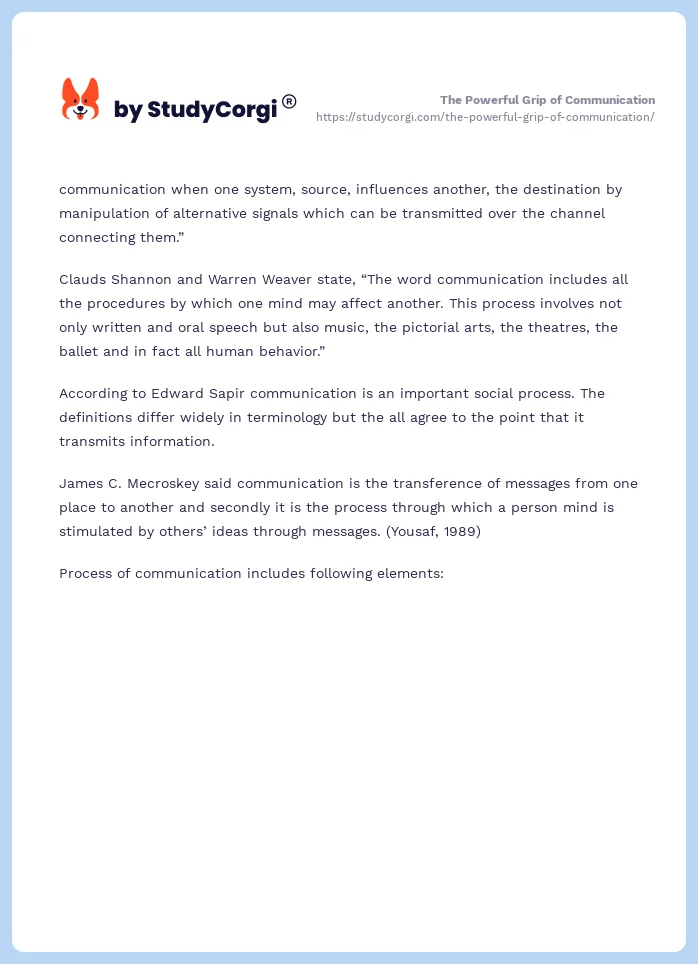 The Powerful Grip of Communication. Page 2