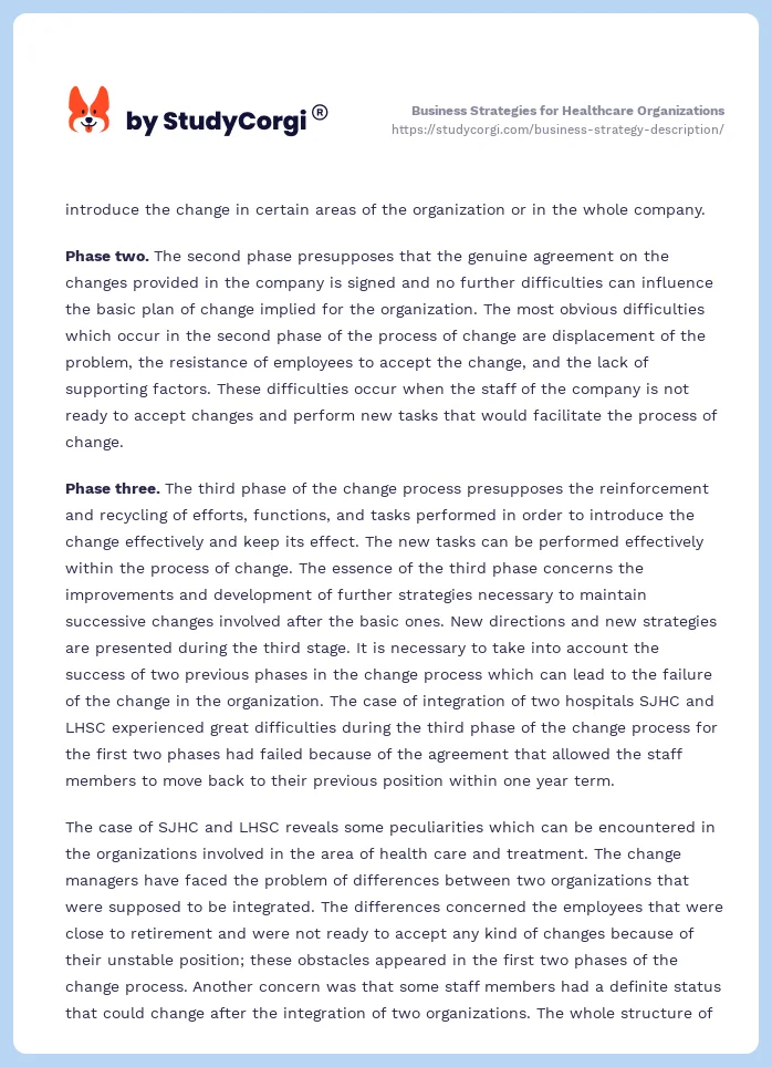 Business Strategies for Healthcare Organizations. Page 2