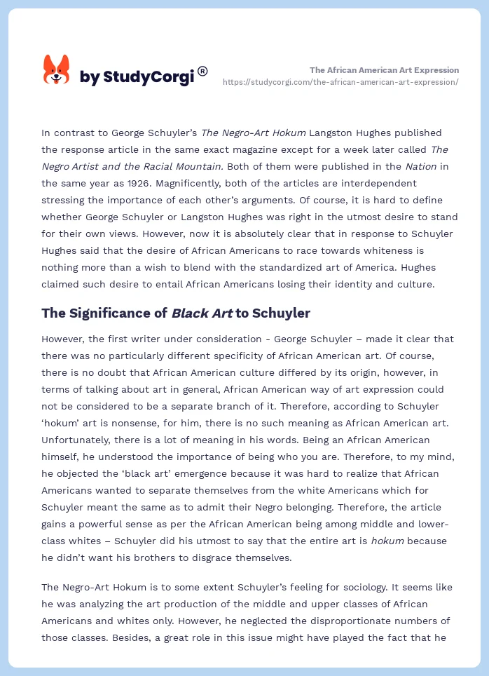 The African American Art Expression. Page 2