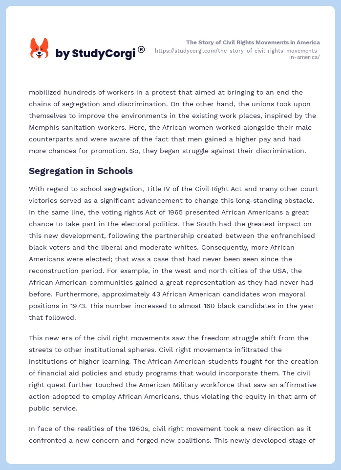 The Story of Civil Rights Movements in America. Page 2