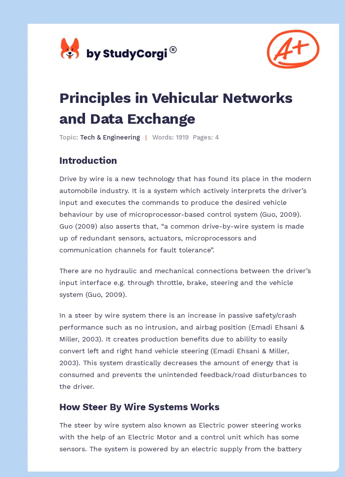 Principles in Vehicular Networks and Data Exchange. Page 1