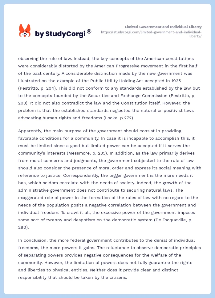 Limited Government and Individual Liberty. Page 2