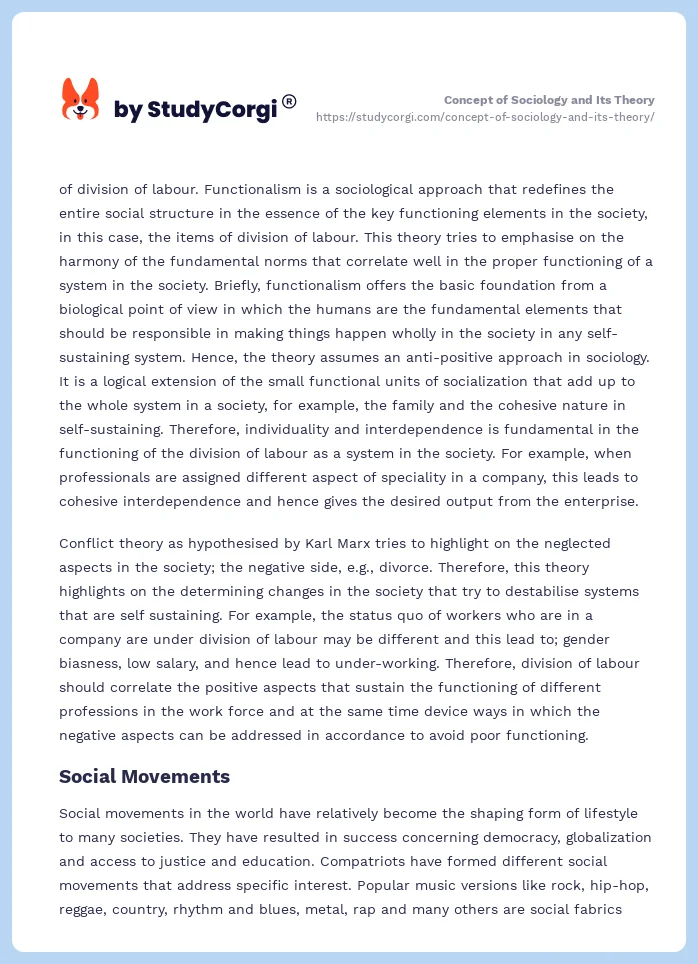 Concept of Sociology and Its Theory. Page 2