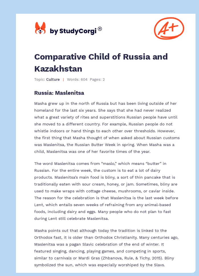 Comparative Child of Russia and Kazakhstan. Page 1